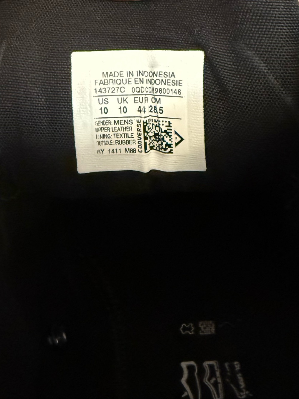 Converse Men’s Black Leather Sneakers - Picture 6 of 6